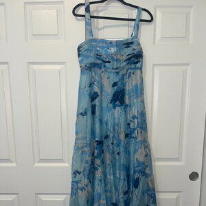 Abrecrombie Tiered Ruched Babydoll Maxi Dress